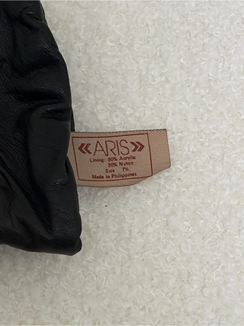 Aris Black Leather Glove with Branded Tag